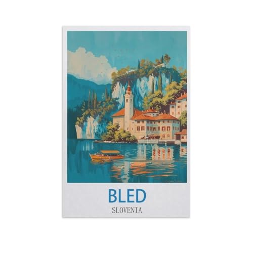 Puzzle 1000 Teile DIY Holz Puzzle，Bled, Slowenien，Freizeit Creative Kreuzworträtsel Spiel Kind Puzzle Spielzeug Geburtstag Festival Einzigartiges Geschenk（75x50cm）-GB93 von YYHMKBYY