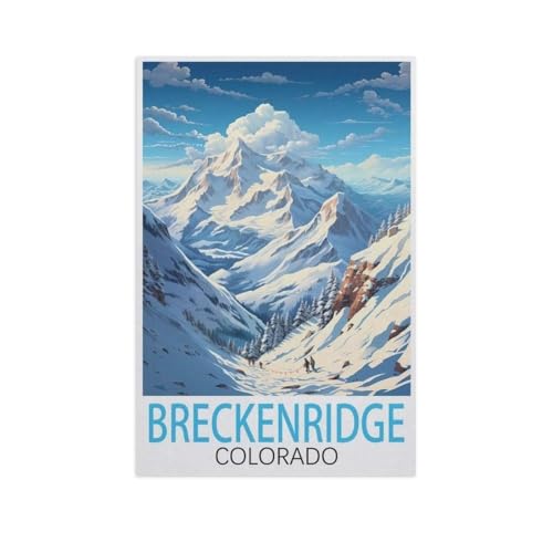 Puzzle 1000 Teile DIY Holz Puzzle，Breckenridge Colorado，Freizeit Creative Kreuzworträtsel Spiel Kind Puzzle Spielzeug Geburtstag Festival Einzigartiges Geschenk（75x50cm）-FW6 von YYHMKBYY