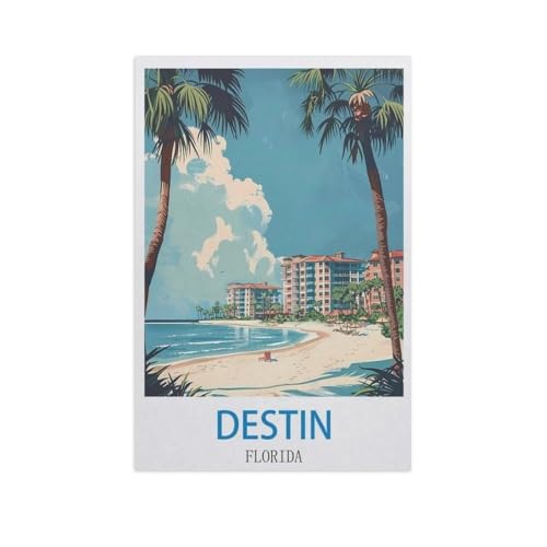 Puzzle 1000 Teile DIY Holz Puzzle，Destin, Floride，Freizeit Creative Kreuzworträtsel Spiel Kind Puzzle Spielzeug Geburtstag Festival Einzigartiges Geschenk（75x50cm）-GD42 von YYHMKBYY