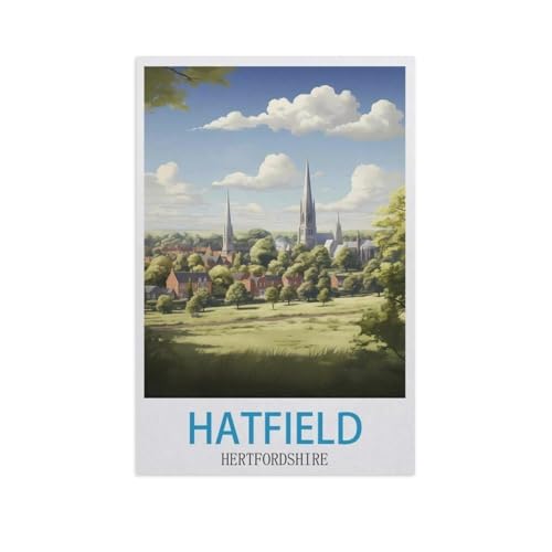Puzzle 1000 Teile DIY Holz Puzzle，Hatfield Hertfordshire，Freizeit Creative Kreuzworträtsel Spiel Kind Puzzle Spielzeug Geburtstag Festival Einzigartiges Geschenk（75x50cm）-GK75 von YYHMKBYY