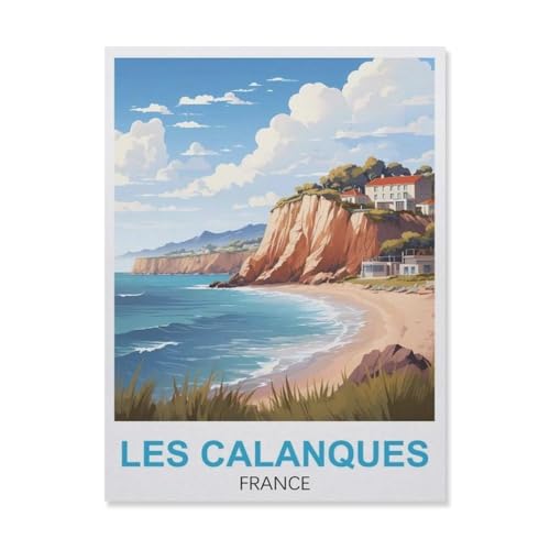 Puzzle 1000 Teile DIY Holz Puzzle，Les Calanques Frankreich，Freizeit Creative Kreuzworträtsel Spiel Kind Puzzle Spielzeug Geburtstag Festival Einzigartiges Geschenk（75x50cm）-GN67 von YYHMKBYY