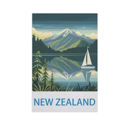 Puzzle 1000 Teile DIY Holz Puzzle，Neuseeland，Freizeit Creative Kreuzworträtsel Spiel Kind Puzzle Spielzeug Geburtstag Festival Einzigartiges Geschenk（75x50cm）-GE88 von YYHMKBYY