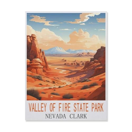 Puzzle 1000 Teile DIY Holz Puzzle，Valley of Fire State Park, Nevada, Clark，Freizeit Creative Kreuzworträtsel Spiel Kind Puzzle Spielzeug Geburtstag Festival Einzigartiges Geschenk（75x50cm）-FL8 von YYHMKBYY