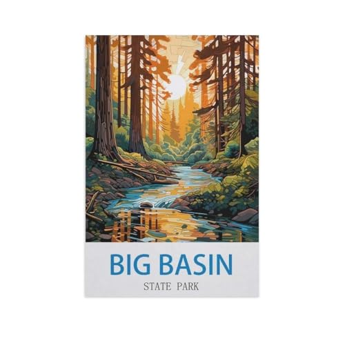 Puzzle 1000 Teile Erwachsene，Big Basin State Park，Holz Puzzle（75x50cm）-GE1 von YYHMKBYY
