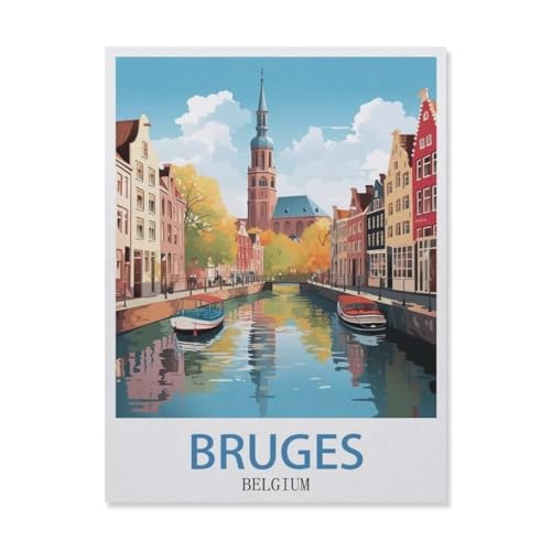 Puzzle 1000 Teile Erwachsene，Brügge, Belgien, See，Papier Puzzle（38x26cm）-DU38 von YYHMKBYY
