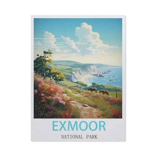 Puzzle 1000 Teile Erwachsene，Exmoor Nationalpark，Holz Puzzle（75x50cm）-DJ40 von YYHMKBYY