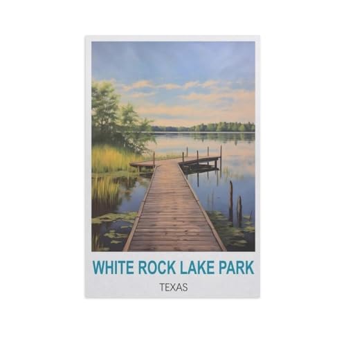 Puzzle 1000 Teile Erwachsene，White Rock Lake Park, Texas，Holz Puzzle（75x50cm）-GG20 von YYHMKBYY