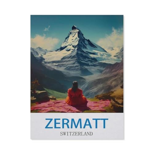 Puzzle 1000 Teile Erwachsene，Zermatt, Schweiz，Holz Puzzle（75x50cm）-CK46 von YYHMKBYY
