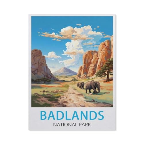 Puzzle 1000 Teile Erwachsene Puzzle Holz Puzzle Klassisches 3D Puzzle，Badlands-Nationalpark，DIY Collectibles Moderne Wohnkultur（75x50cm）-BQ79 von YYHMKBYY