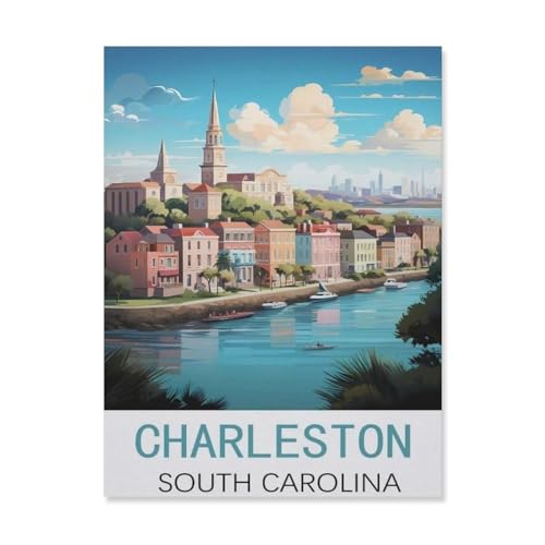 Puzzle 1000 Teile Erwachsene Puzzle Holz Puzzle Klassisches 3D Puzzle，Charleston South Carolina，DIY Collectibles Moderne Wohnkultur（75x50cm）-FJ61 von YYHMKBYY