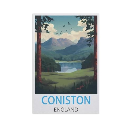 Puzzle 1000 Teile Erwachsene Puzzle Holz Puzzle Klassisches 3D Puzzle，Coniston England，DIY Collectibles Moderne Wohnkultur（75x50cm）-FR67 von YYHMKBYY