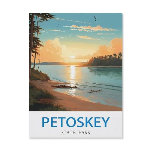 Puzzle 1000 Teile Erwachsene Puzzle Holz Puzzle Klassisches 3D Puzzle，Petoskey State Park, Michigan，DIY Collectibles Moderne Wohnkultur（75x50cm）-Q57 von YYHMKBYY