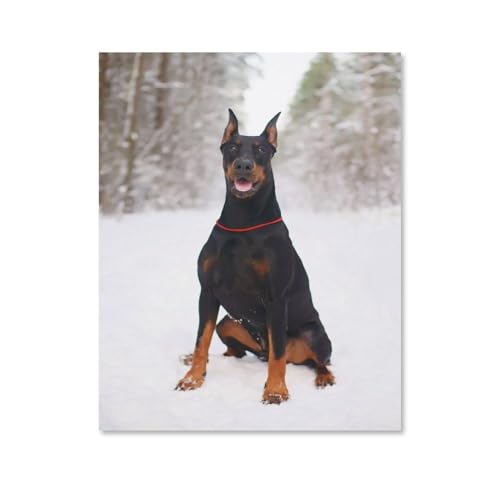 Puzzle 1000 Teile Erwachsene Puzzle Holz Puzzle Klassisches 3D Puzzle，Schnee-Dobermann，DIY Collectibles Moderne Wohnkultur(75x50cm-H38 von YYHMKBYY