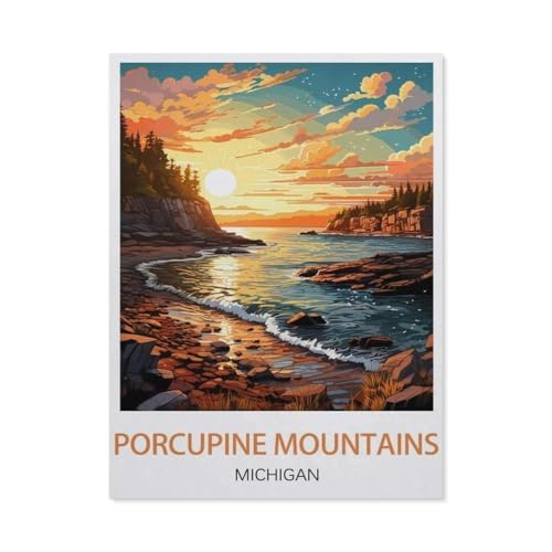 Puzzle 1000 Teile Erwachsene Puzzle Holz Puzzle Klassisches 3D Puzzle，Stachelschwein, Michigan，DIY Collectibles Moderne Wohnkultur（75x50cm）-BG51 von YYHMKBYY