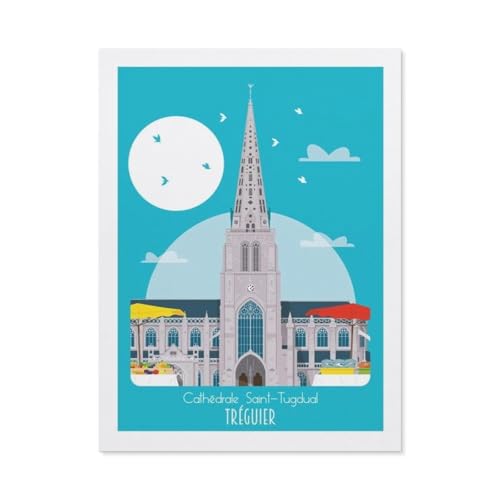 Puzzle 1000 Teile Erwachsene Puzzle Holz Puzzle Klassisches 3D Puzzle，Tréguier Kathedrale Frankreich，DIY Collectibles Moderne Wohnkultur（75x50cm）-BQ6 von YYHMKBYY