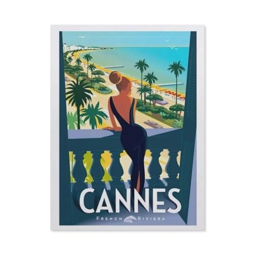 Puzzle 1000 Teile Erwachsene Puzzle Papier Puzzle Klassisches 3D Puzzle，Cannes – Französische Riviera，DIY Collectibles Moderne Wohnkultur（38x26cm）-BL65 von YYHMKBYY