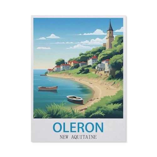 Puzzle 1000 Teile Erwachsene Puzzle Papier Puzzle Klassisches 3D Puzzle，Oleron Reiseposter New Aquitaine，DIY Collectibles Moderne Wohnkultur（50x70cm）-BT71 von YYHMKBYY