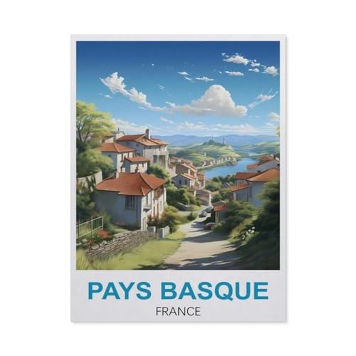 Puzzle 1000 Teile Erwachsene Puzzle Papier Puzzle Klassisches 3D Puzzle，Pays Baskisches Frankreich，DIY Collectibles Moderne Wohnkultur（38x26cm）-BU44 von YYHMKBYY