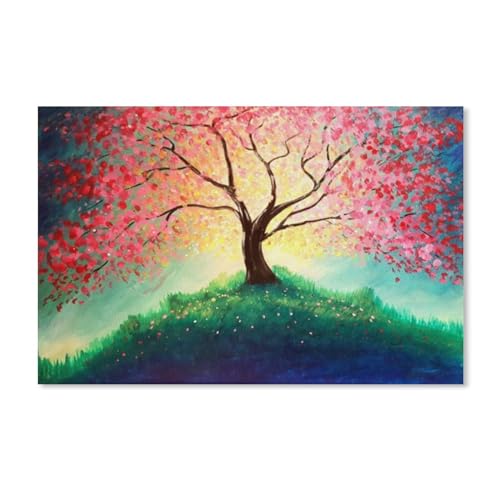 Puzzle 1000 Teile Erwachsene Puzzle Papier Puzzle Klassisches 3D Puzzle，Roter Baum des Lebens，DIY Collectibles Moderne Wohnkultur（52x38cm）-E46 von YYHMKBYY