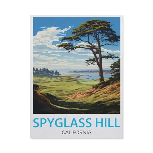 Puzzle 1000 Teile Erwachsene Puzzle Papier Puzzle Klassisches 3D Puzzle，Spyglass Hill California Vintage-Reiseposter，DIY Collectibles Moderne Wohnkultur（38x26cm）-AV53 von YYHMKBYY