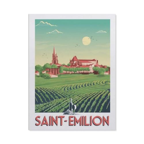 Puzzle 1000 Teile Erwachsene Puzzle Papier Puzzle Klassisches 3D Puzzle，Vintage Frankreich Reiseposter Saint-Emilion Kirche，DIY Collectibles Moderne Wohnkultur（38x26cm）-BM38 von YYHMKBYY