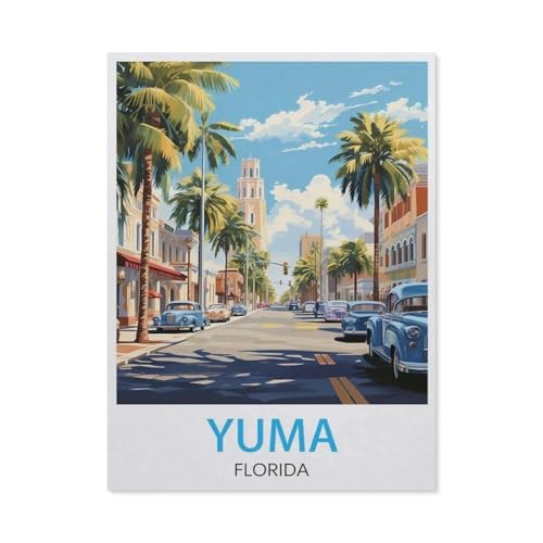 Puzzle 1000 Teile Erwachsene Puzzle Papier Puzzle Klassisches 3D Puzzle，Yuma Florida Vintage-Reiseposter，DIY Collectibles Moderne Wohnkultur（38x26cm）-BD59 von YYHMKBYY