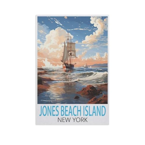 Puzzle 1000 Teile Erwachsenen Puzzle，Jones Beach Island New York，Kind Aus Holz Puzzle Panorama Art DIY Leisure Game Fun Geschenk Spielzeug Geeignete Freunde Familie（75x50cm）-FV86 von YYHMKBYY