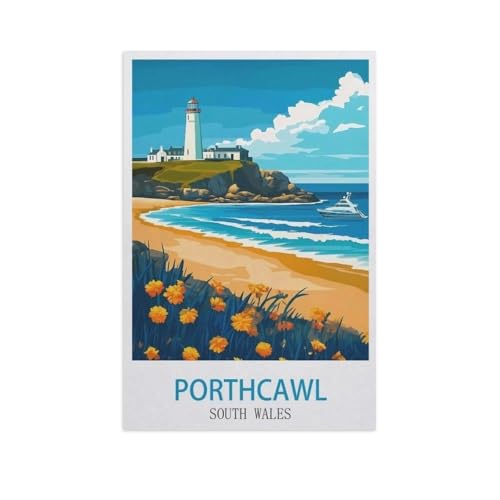 Puzzle 1000 Teile Erwachsenen Puzzle，Porthcawl, Südwales，Kind Aus Holz Puzzle Panorama Art DIY Leisure Game Fun Geschenk Spielzeug Geeignete Freunde Familie（75x50cm）-FY81 von YYHMKBYY