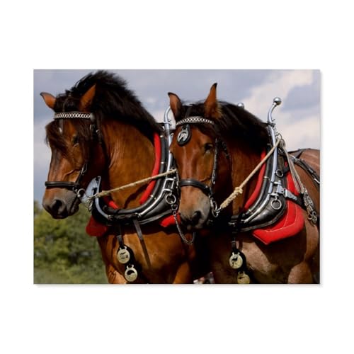 Puzzle 1000 Teile Erwachsenen Puzzle，Starke Pferde，Kind Aus Holz Puzzle Panorama Art DIY Leisure Game Fun Geschenk Spielzeug Geeignete Freunde Familie（75x50cm）-AS24 von YYHMKBYY