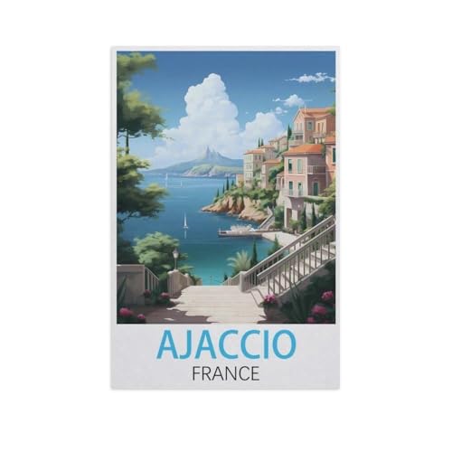 Puzzle 1000 Teile Holz，Ajaccio Frankreich，Dekompression Der Erwachsenen，Kinderpuzzle Spiele Ab 8 Jahren, Spielzeug Für Mädchen Jungen Teenager（75x50cm）-FV31 von YYHMKBYY