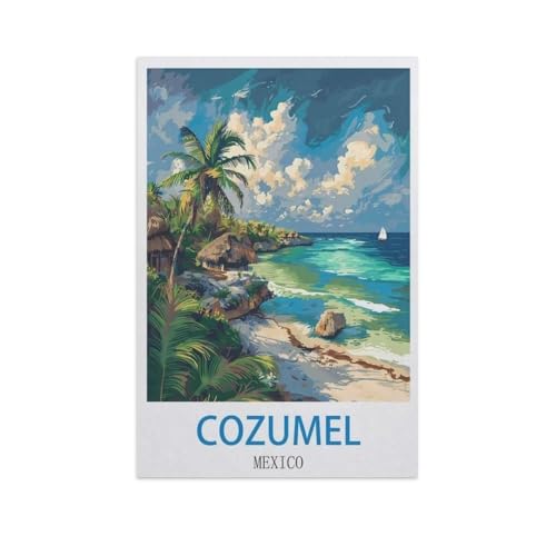 Puzzle 1000 Teile Holz，Cozumel, Mexiko，Dekompression Der Erwachsenen，Kinderpuzzle Spiele Ab 8 Jahren, Spielzeug Für Mädchen Jungen Teenager（75x50cm）-GA45 von YYHMKBYY