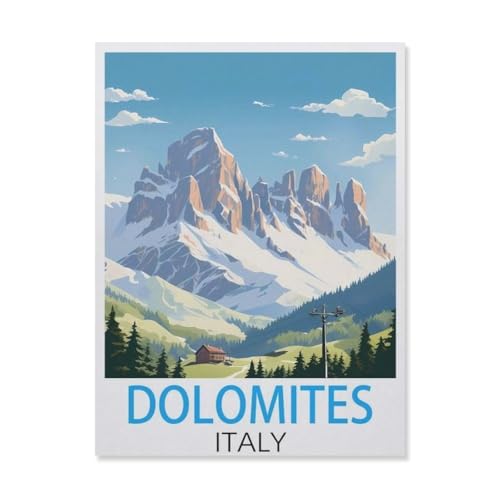 Puzzle 1000 Teile Holz，Dolomiten, Italien，Dekompression Der Erwachsenen，Kinderpuzzle Spiele Ab 8 Jahren, Spielzeug Für Mädchen Jungen Teenager（75x50cm）-FL6 von YYHMKBYY