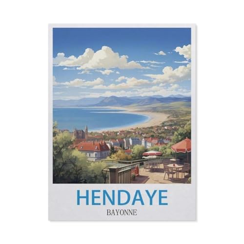 Puzzle 1000 Teile Holz，Hendaye Bayonne，Dekompression Der Erwachsenen，Kinderpuzzle Spiele Ab 8 Jahren, Spielzeug Für Mädchen Jungen Teenager（75x50cm）-GO38 von YYHMKBYY