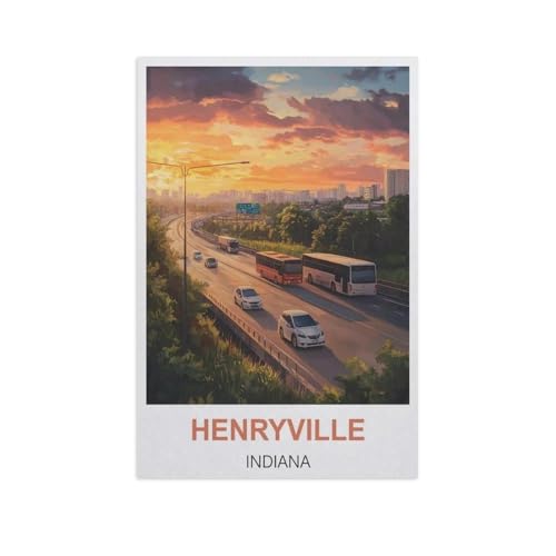 Puzzle 1000 Teile Holz，Henryville, Indiana，Dekompression Der Erwachsenen，Kinderpuzzle Spiele Ab 8 Jahren, Spielzeug Für Mädchen Jungen Teenager（75x50cm）-GH78 von YYHMKBYY