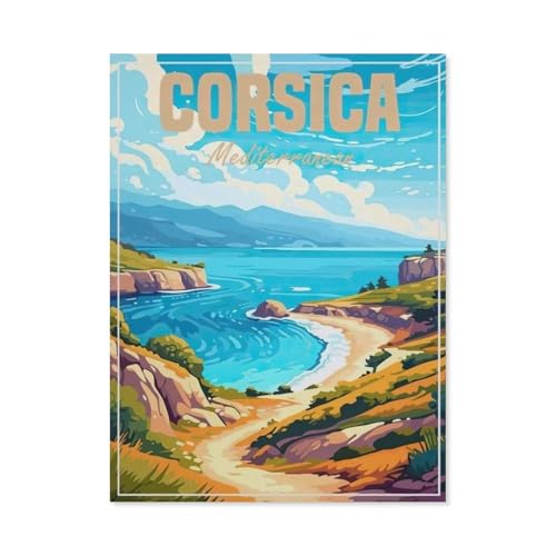 Puzzle 1000 Teile Holz，Korsika, Mittelmeer，Dekompression Der Erwachsenen，Kinderpuzzle Spiele Ab 8 Jahren, Spielzeug Für Mädchen Jungen Teenager（75x50cm）-AS57 von YYHMKBYY