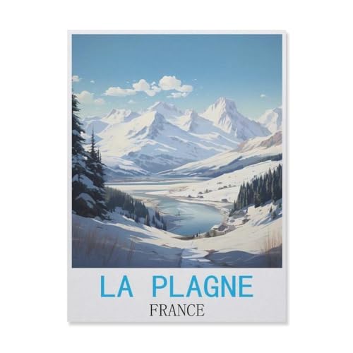 Puzzle 1000 Teile Holz，La Plagne Frankreich，Dekompression Der Erwachsenen，Kinderpuzzle Spiele Ab 8 Jahren, Spielzeug Für Mädchen Jungen Teenager（75x50cm）-FJ60 von YYHMKBYY