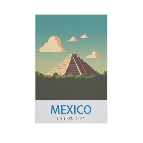 Puzzle 1000 Teile Holz，Mexiko, Chichen Itza，Dekompression Der Erwachsenen，Kinderpuzzle Spiele Ab 8 Jahren, Spielzeug Für Mädchen Jungen Teenager（75x50cm）-GE86 von YYHMKBYY