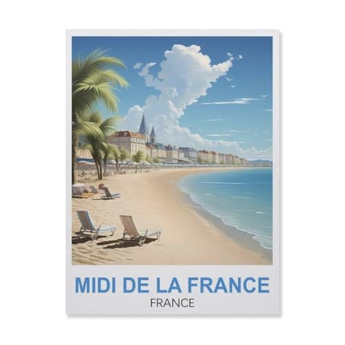 Puzzle 1000 Teile Holz，Midi De La France，Dekompression Der Erwachsenen，Kinderpuzzle Spiele Ab 8 Jahren, Spielzeug Für Mädchen Jungen Teenager（75x50cm）-GL46 von YYHMKBYY