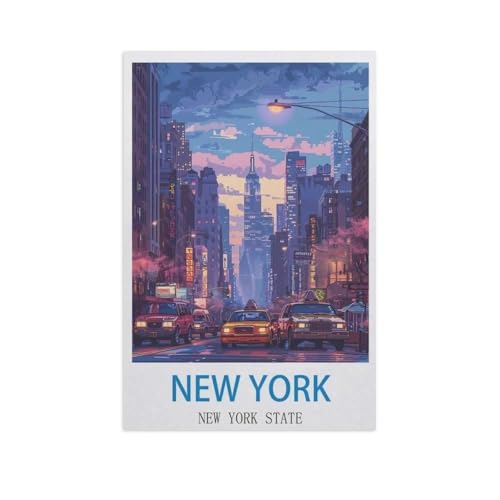 Puzzle 1000 Teile Holz，New York, New York State，Dekompression Der Erwachsenen，Kinderpuzzle Spiele Ab 8 Jahren, Spielzeug Für Mädchen Jungen Teenager（75x50cm）-FY99 von YYHMKBYY