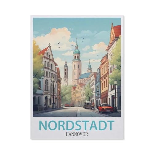 Puzzle 1000 Teile Holz，Nordstadt Hannover，Dekompression Der Erwachsenen，Kinderpuzzle Spiele Ab 8 Jahren, Spielzeug Für Mädchen Jungen Teenager（75x50cm）-AX71 von YYHMKBYY