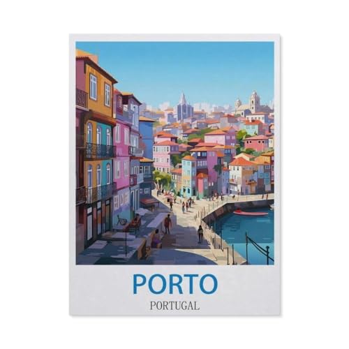 Puzzle 1000 Teile Holz，Porto, Portugal，Dekompression Der Erwachsenen，Kinderpuzzle Spiele Ab 8 Jahren, Spielzeug Für Mädchen Jungen Teenager（75x50cm）-CN50 von YYHMKBYY