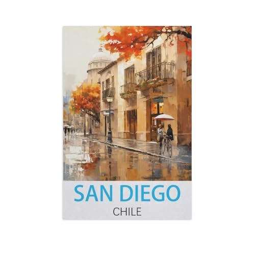 Puzzle 1000 Teile Holz，San Diego Chile，Dekompression Der Erwachsenen，Kinderpuzzle Spiele Ab 8 Jahren, Spielzeug Für Mädchen Jungen Teenager（75x50cm）-FT12 von YYHMKBYY