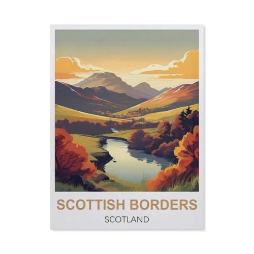 Puzzle 1000 Teile Holz，Scottish Borders, Schottland，Dekompression Der Erwachsenen，Kinderpuzzle Spiele Ab 8 Jahren, Spielzeug Für Mädchen Jungen Teenager（75x50cm）-DH30 von YYHMKBYY