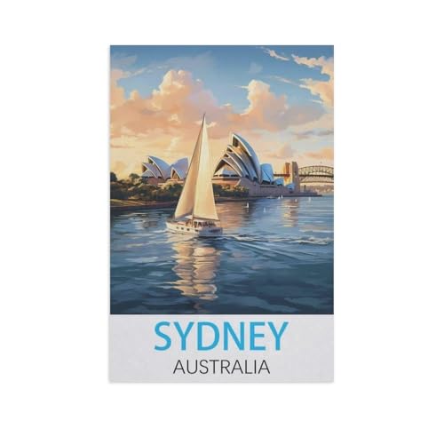 Puzzle 1000 Teile Holz，Sydney Australien，Dekompression Der Erwachsenen，Kinderpuzzle Spiele Ab 8 Jahren, Spielzeug Für Mädchen Jungen Teenager（75x50cm）-FT85 von YYHMKBYY