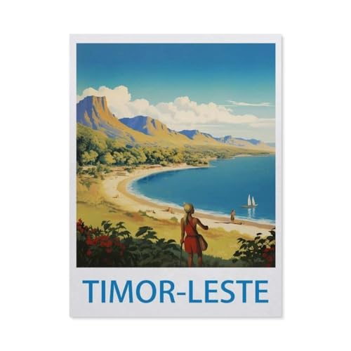 Puzzle 1000 Teile Holz，Timor-Leste，Dekompression Der Erwachsenen，Kinderpuzzle Spiele Ab 8 Jahren, Spielzeug Für Mädchen Jungen Teenager（75x50cm）-ED95 von YYHMKBYY