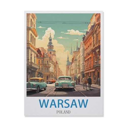 Puzzle 1000 Teile Holz，Warschau, Polen，Dekompression Der Erwachsenen，Kinderpuzzle Spiele Ab 8 Jahren, Spielzeug Für Mädchen Jungen Teenager（75x50cm）-EG87 von YYHMKBYY