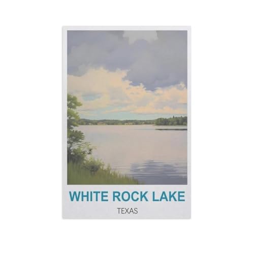 Puzzle 1000 Teile Holz，White Rock Lake, Texas，Dekompression Der Erwachsenen，Kinderpuzzle Spiele Ab 8 Jahren, Spielzeug Für Mädchen Jungen Teenager（75x50cm）-GG32 von YYHMKBYY