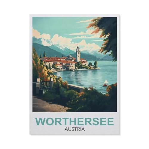 Puzzle 1000 Teile Holz，Wörthersee Österreich，Dekompression Der Erwachsenen，Kinderpuzzle Spiele Ab 8 Jahren, Spielzeug Für Mädchen Jungen Teenager（75x50cm）-FB51 von YYHMKBYY
