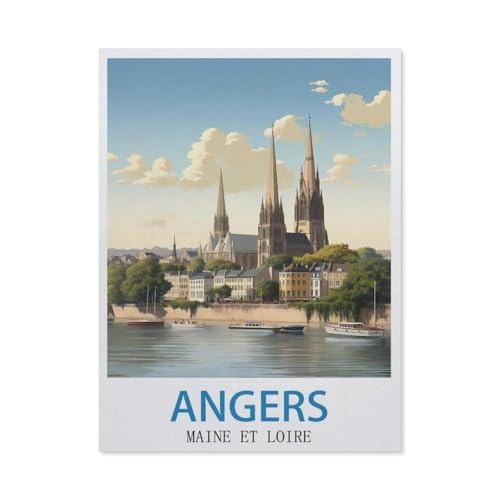 Puzzle 1000 Teile Landschaft Erwachsene Puzzle Holz Puzzle 3D Klassisches Puzzle，Angers Maine Et Loire，DIY Moderne Kunst Hauptdekor（75x50cm）-GP77 von YYHMKBYY