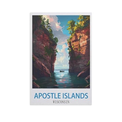 Puzzle 1000 Teile Landschaft Erwachsene Puzzle Holz Puzzle 3D Klassisches Puzzle，Apostle Islands, Wisconsin，DIY Moderne Kunst Hauptdekor（75x50cm）-GD33 von YYHMKBYY